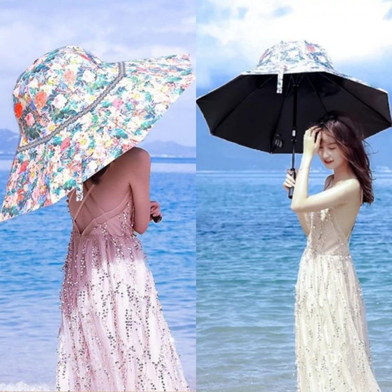 [애슬릿] 모자 버킷햇 우산 겸 양산 우양산