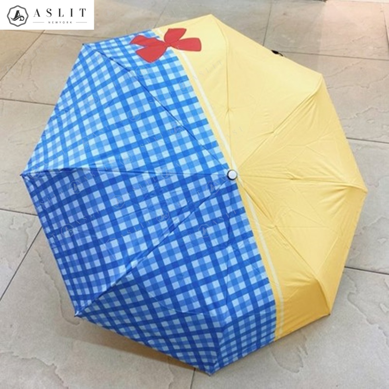 [애슬릿] 투톤 체크 리본 자동 3단 양산 우산 양우산