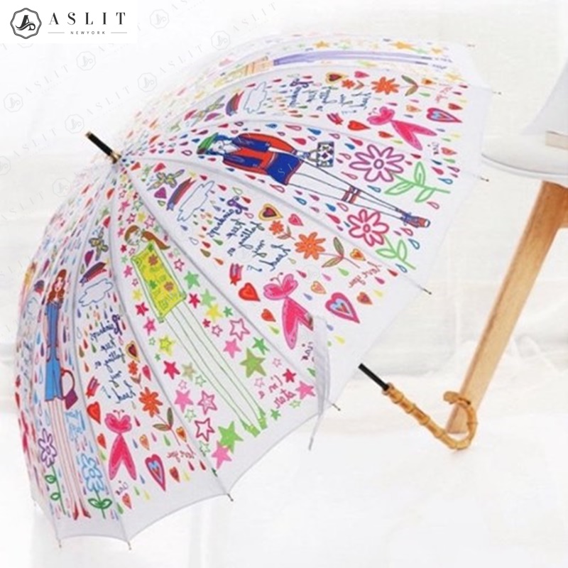 [애슬릿] 패션 하트 일러스트 프린팅 양산 양우산