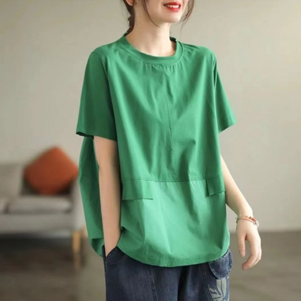 [애슬릿] 칼라 배색 라운드 여름 여성 반팔 티셔츠