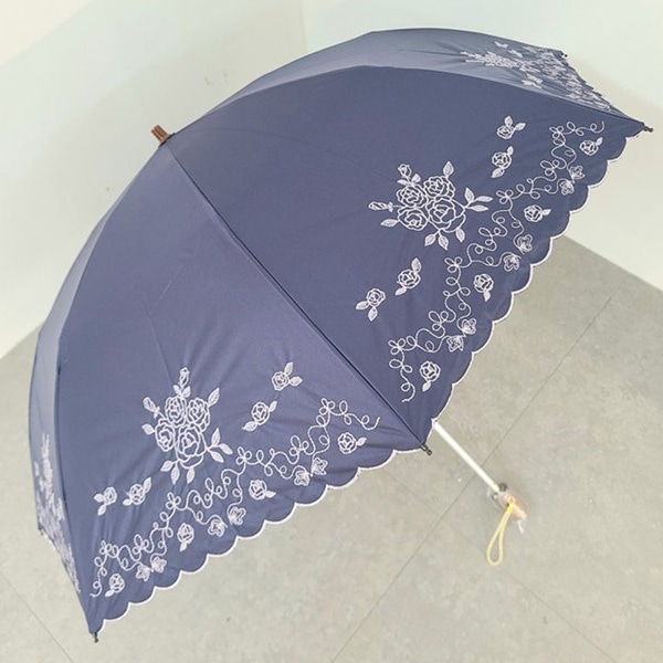 [애슬릿] 꽃 자수 코팅 자외선 차단 3단 양산 우산