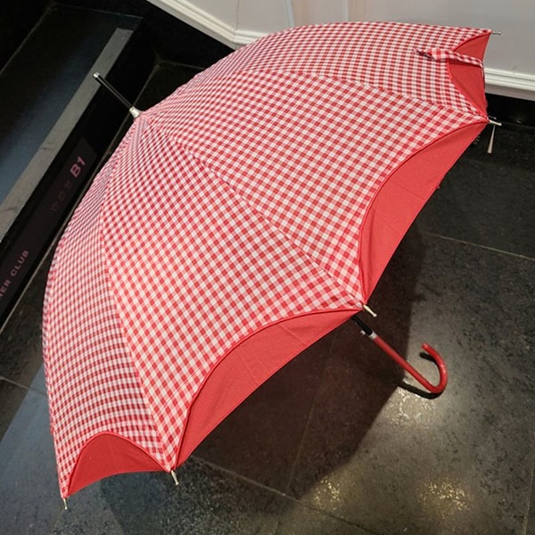 [애슬릿] 체크 배색 12k 튼튼한 자동 장우산 단우산