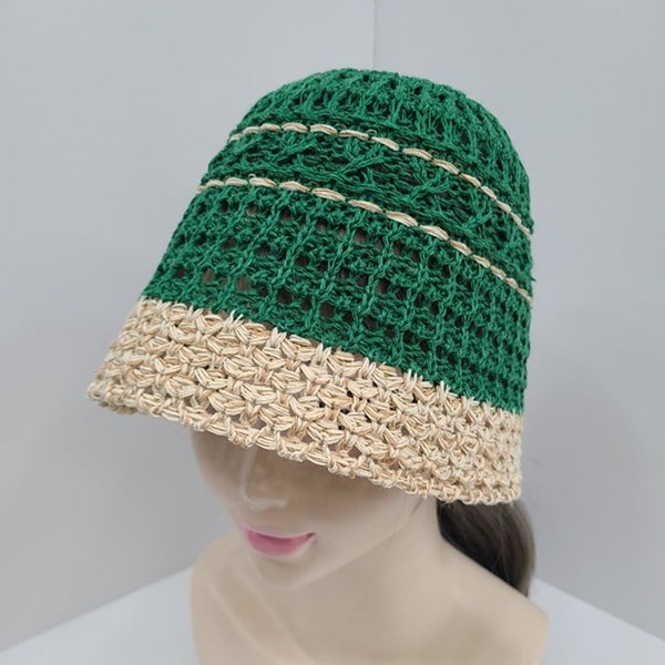 [애슬릿] 여성 심플 챙 넓은 여름용 얇은 벙거지 모자