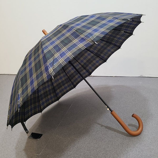 [애슬릿] 여자 남자 체크 우드 자동 장우산 단우산