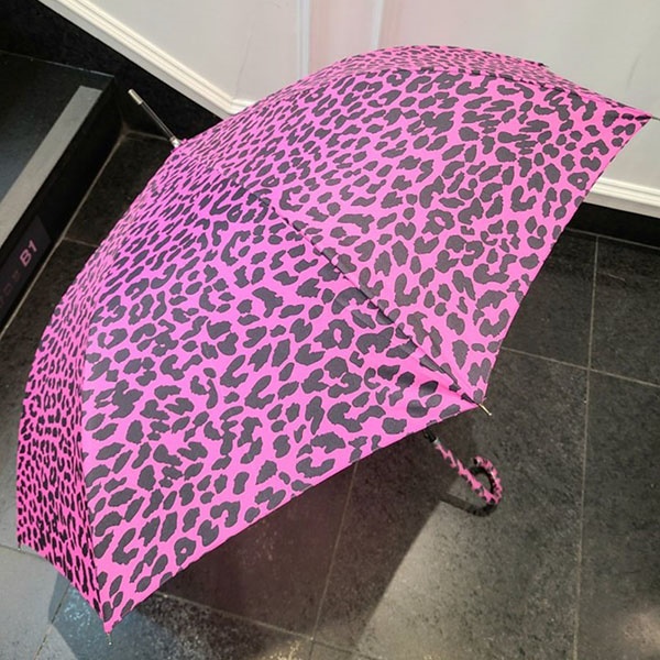 [애슬릿] 핑크 호피 자동 튼튼한 예쁜 장우산