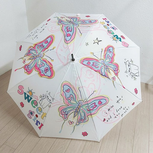 [애슬릿] 예쁜 나비 튼튼한 학생 자동 장우산 단우산