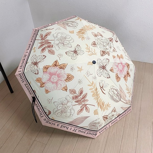 [애슬릿] 나비 꽃 암막 5단 미니 양산 우산