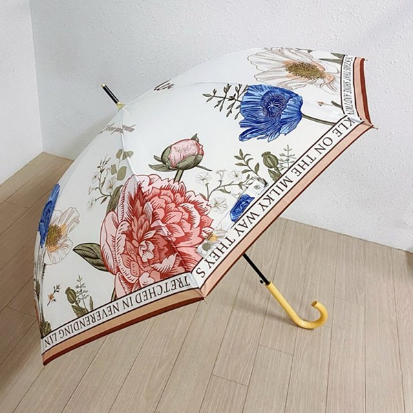 [애슬릿] 가든 레터링 우드 핸들 장 양산 우산