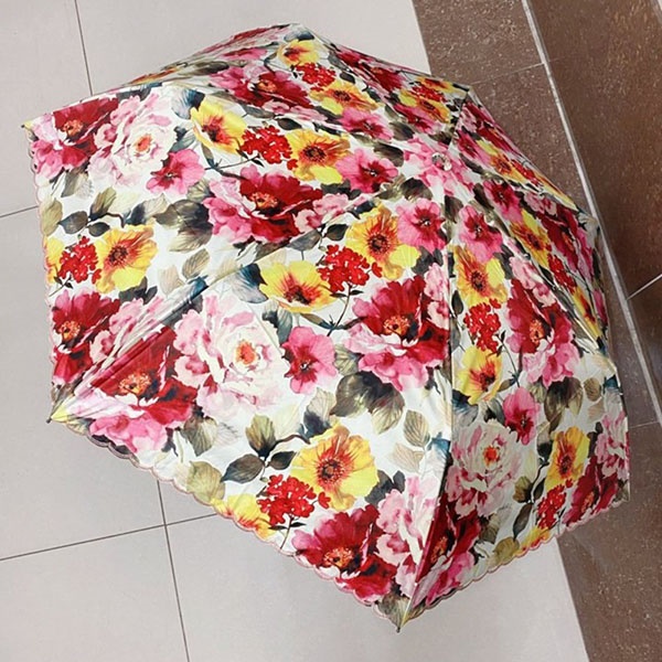 [애슬릿] 여성 꽃 프릴 가벼운 미니 접이식 양산 우산