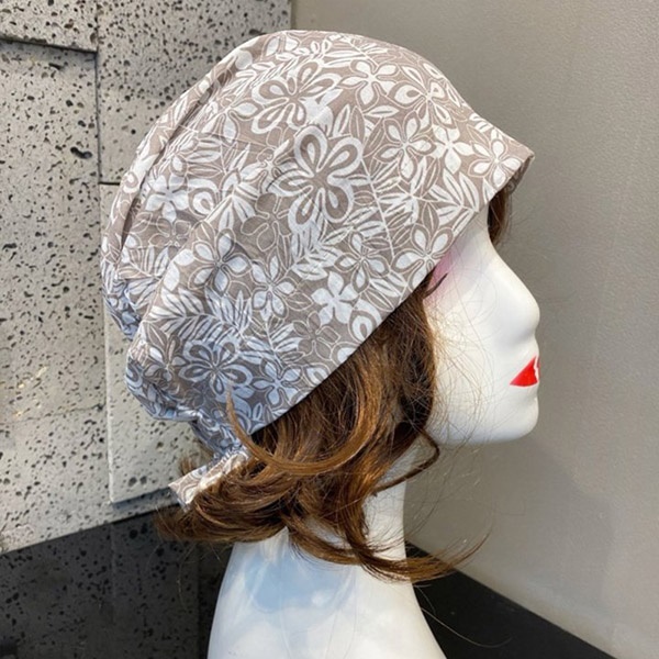 [애슬릿] 여성  꽃 패턴 봄 여름 면 두건 미니 모자