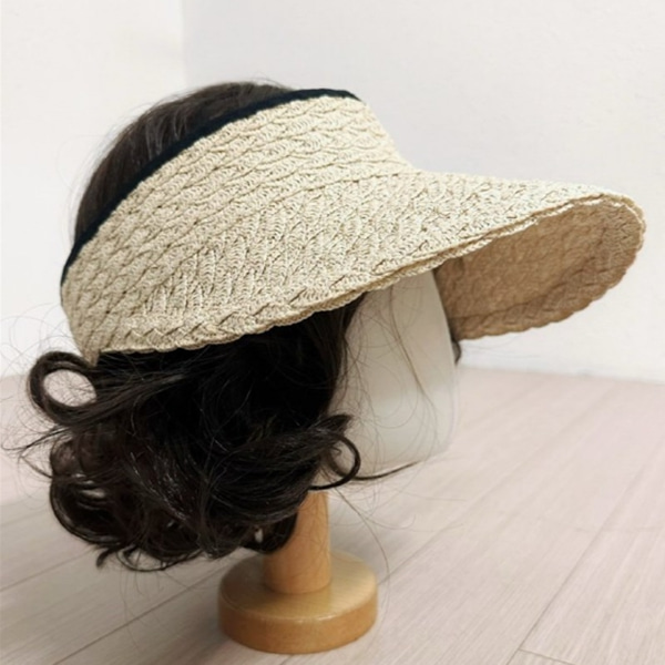 [애슬릿] 라탄 돌돌이 썬캡 휴양지 모자