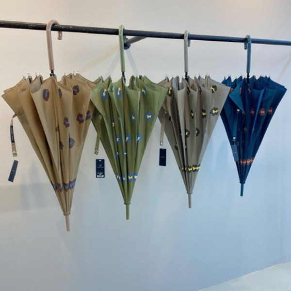 [애슬릿] 곡자 12K 반자동 꽃 패턴 우산 장우산