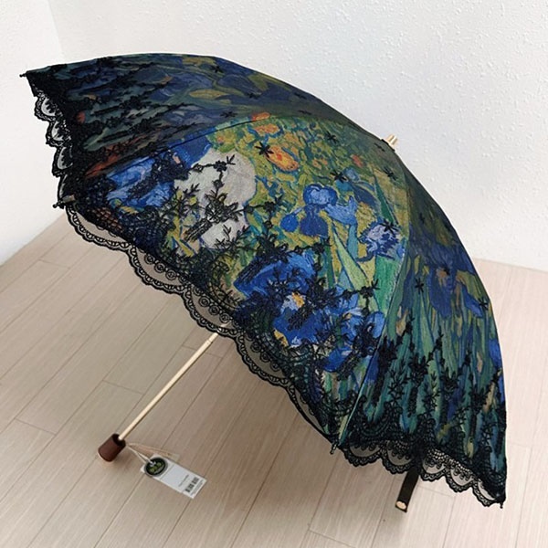 [애슬릿] 꽃 자수 레이스 암막 코팅 접이식 양산 양우산