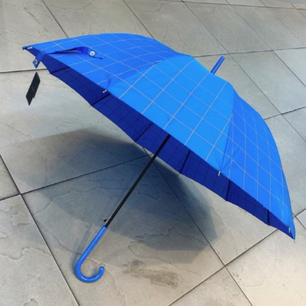 [애슬릿] 체크 곡자 우산 반자동 컬러풀 장우산