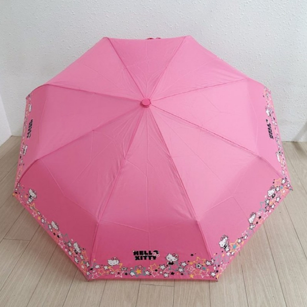 [애슬릿] 휴대용 자동 3단 별 고양이 캐릭터 우산