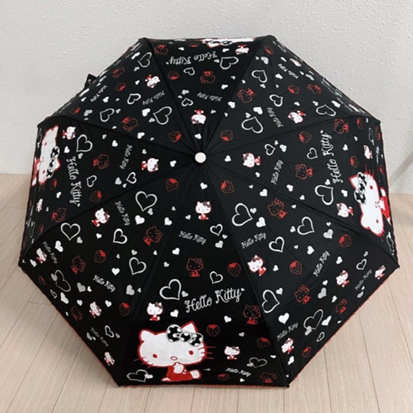 [애슬릿] 자동 3단 접이식 고양이 캐릭터 하트 우산