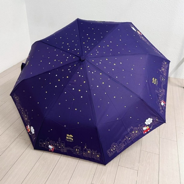 [애슬릿] 고양이 손잡이 자동 3단 별 캐릭터 우산