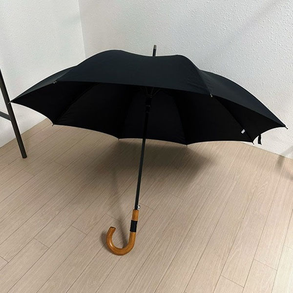 [애슬릿] 튼튼 블랙 우드 손잡이 자동 대형 장우산