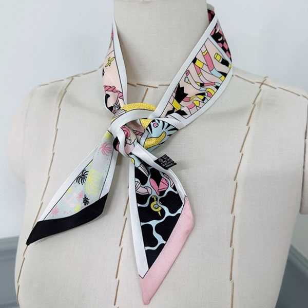 [애슬릿] 여성 룸 패턴 미니 쁘띠 방도 가방 얇은 스카프