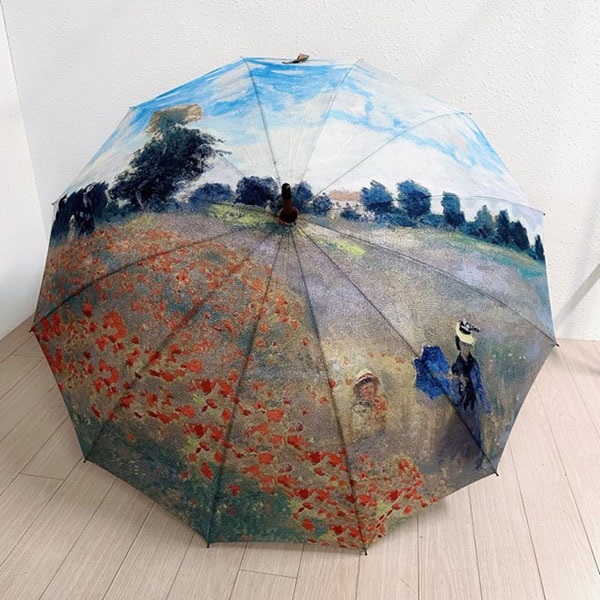 [애슬릿] 명화 꽃 12k 예쁜 우드 자동 장우산 단우산