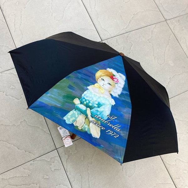 [애슬릿] 고양이 캐릭터 가벼운 3단 양산 우산 양우산