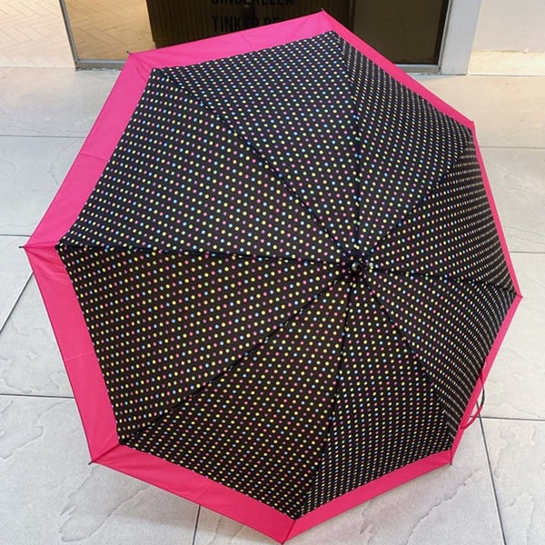 [애슬릿] 도트 패턴 튼튼한 장마 방풍 태풍 장우산