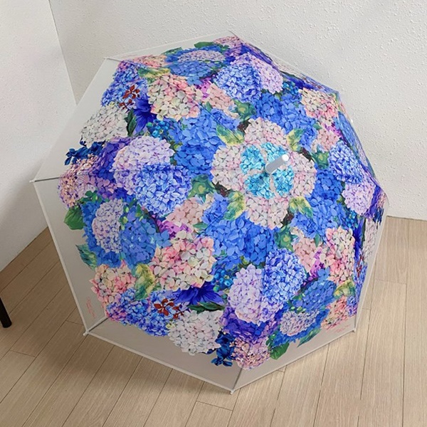 [애슬릿] 여자 수국 꽃 튼튼한 자동 장우산
