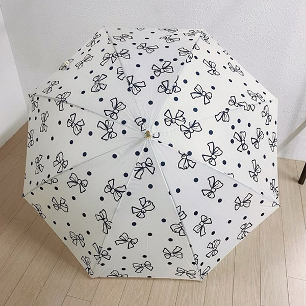 [애슬릿] 리본 꽃 자외선 차단 자동 장양산 장우산