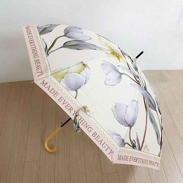 [애슬릿] 우드 핸들 꽃 패턴 큰 장 양산 우산