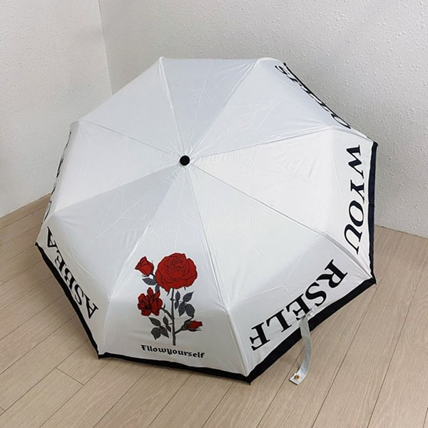 [애슬릿] 여성 장미 암막 미니 3단 자동 양산 우산