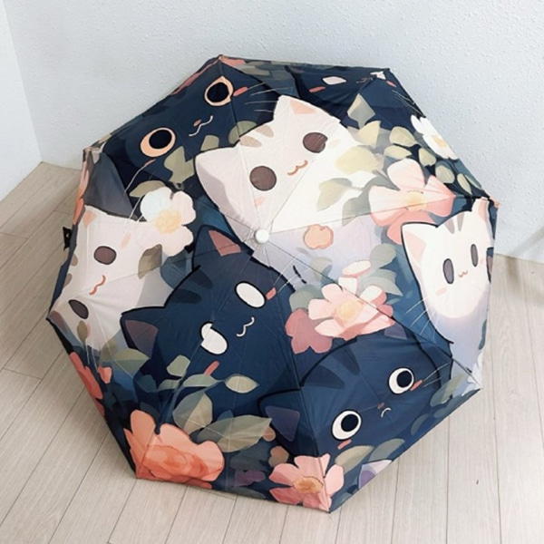 [애슬릿] 암막 고양이 3단 자동 양산 우산 우양산