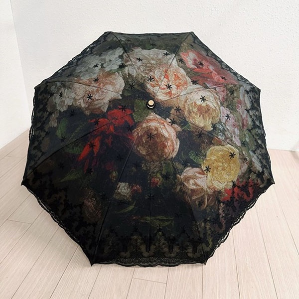 [애슬릿] 꽃 레이스 암막 코팅 수동 미니 양산 양우산